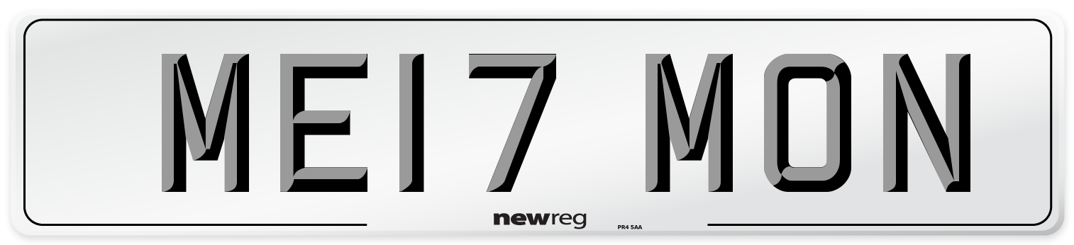 ME17 MON Number Plate from New Reg